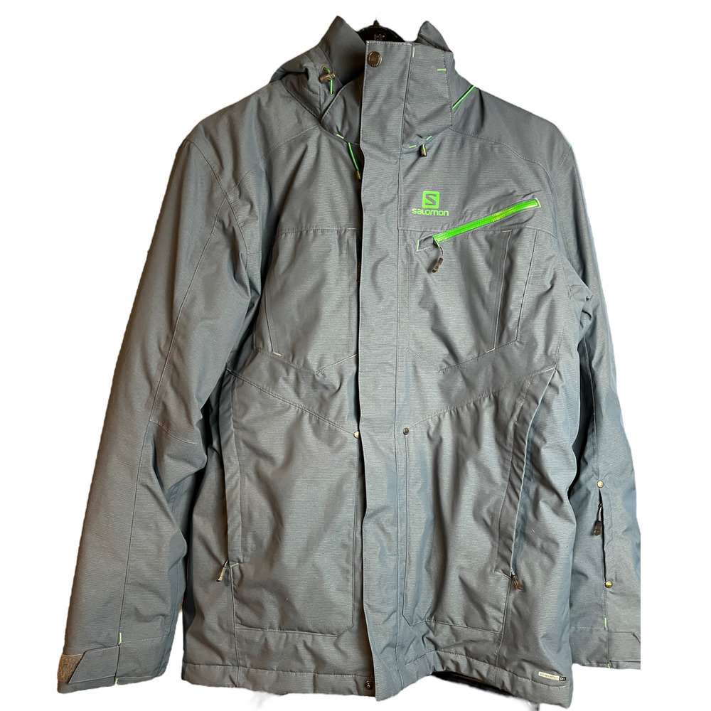 Men’s Solomon Hooded SkI Jacket / Color Blue And Green / Size Large